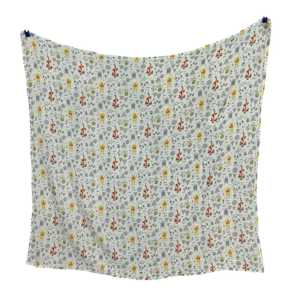Disney Baby Aden + Anais Winnie The Pooh Tigger Trees Beehive Muslin Blanket